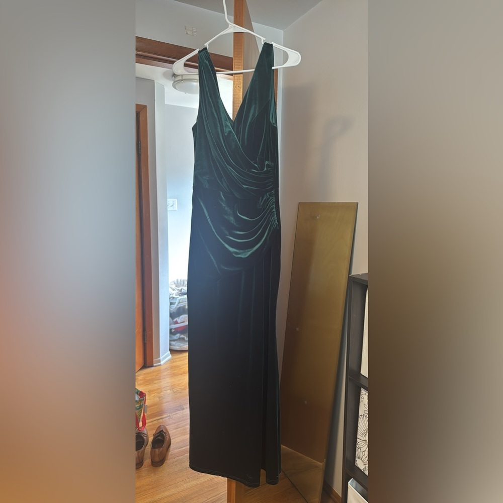 Revelry Dark Green Velvet Maxi Dress
